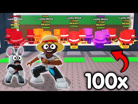 ABRI 100 LOS LUCKY BLOCKS DE ADM no ROUBE O BRAINROT! BASE LOTADA DE LUCKY BLOCK!