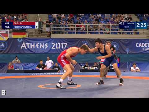 Qual. FS - 76 kg: B. GREIL (AUT) df. M. RENTSENDORJ (MGL) by VPO, 6-0