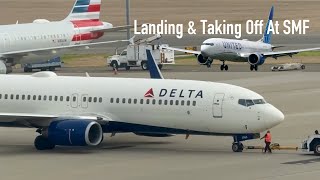 Landing & Taking Off At SMF | #smf #planespotting