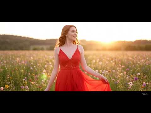 A Walk to Remember – Romantic Girl in Blooming Flower Field 🌸✨