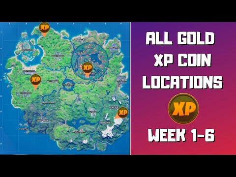 All 4 Gold XP Coins Locations in Fortnite (week 1-6)! - Good as Gold Punch Card