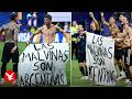Malvinas Are Argentinian Players Hold Up Falklands Banner After Beating England