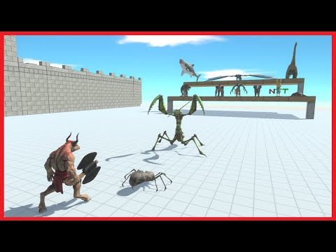 MINOTAUR & SABER TOOTHED SPIDER VS EVERY BOSS - ANIMAL REVOLT BATTLE SIMULATOR