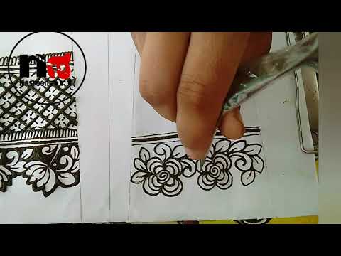 how to:2 different henna boarders| braidal henna Start tutorial by nasreen art
