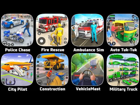 Real Police Chase Simulator,US Ambulance Simulator,US Fire Rescue Simulator,US City Pilot Simulator