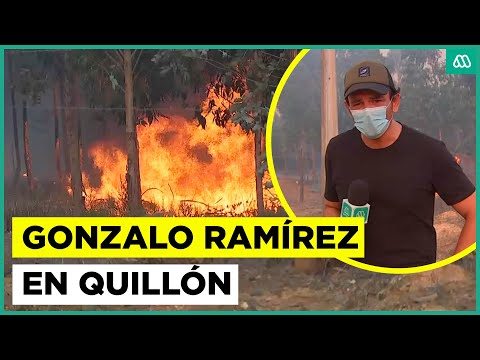 Ruta a Quillón cortada por incendio forestal desatado: Focos rodean la carretera