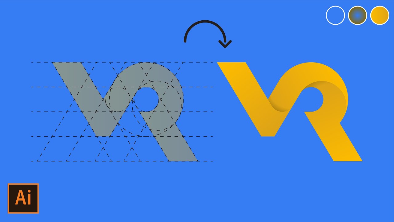How to make a Modern VR logo in Adobe Illustrator Tutorial
