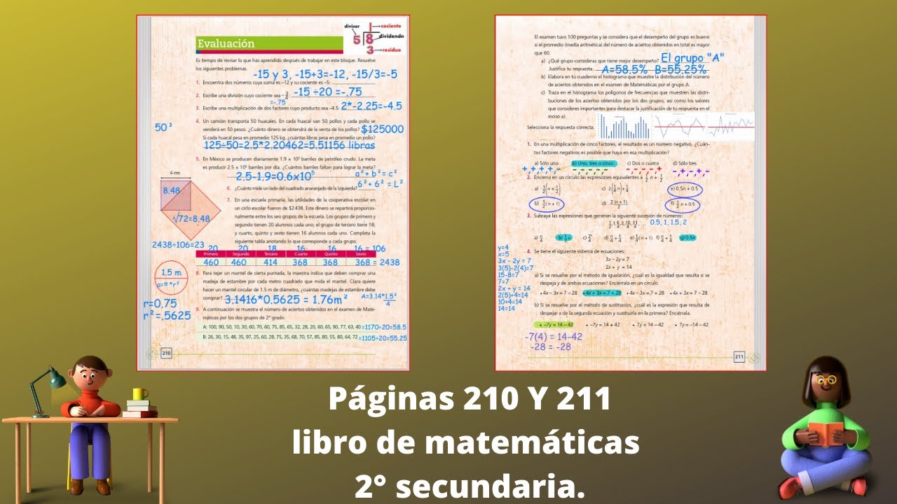 Páginas 210 y 211 libro de matemáticas 2° secundaria