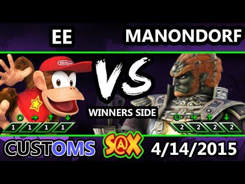 S@X Customs - Manondorf (Ganondorf) Vs. VGz | EE (Diddy Kong) SSB4 - Smash Wii U - Smash 4