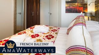AMA Stella | French Balcony Stateroom Tour & Review 4K | AMA Waterways River Cruise Category CA