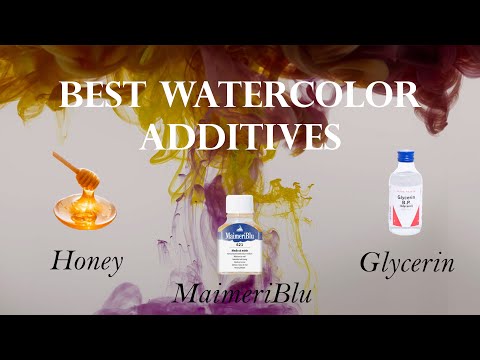 Dried Paint Additives Honey, Glycerin and MaimeriBlu Watercolor Medium