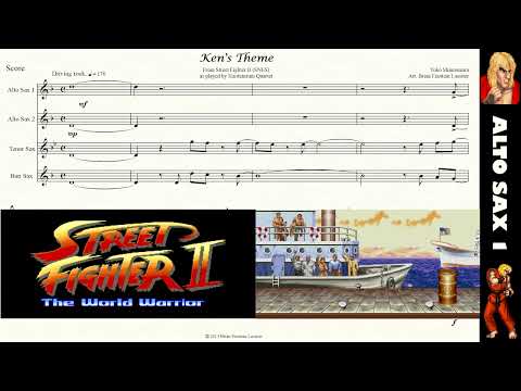 Sax Quartet Play-along - Alto Sax 1 - Ken's Theme (from Street Fighter II)