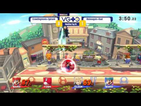 VGTC: Fall Tournament 2016 - Smash 4 Doubles Top 16 - Crowdingmovie + Spirunk vs Blaiseagain + Raul