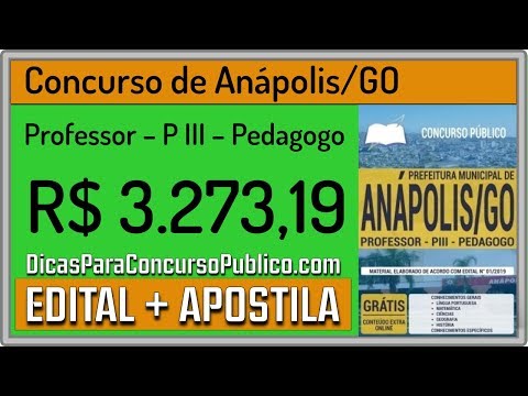 Apostila Para Professor – P III – Pedagogo - Concurso Prefeitura de Anápolis GO 2020