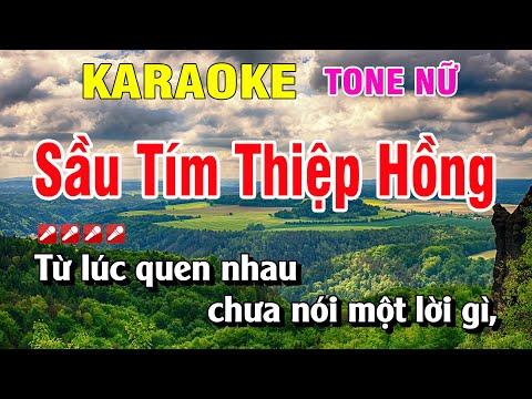 Sầu Tím Thiệp Hồng Karaoke Tone Nữ Nhạc Sống | Hoàng Luân