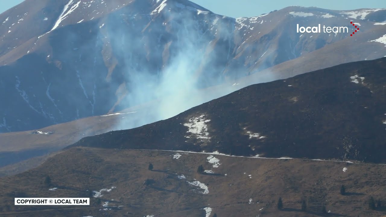 Пожар в горах Брешии между Коллио и Манивой.