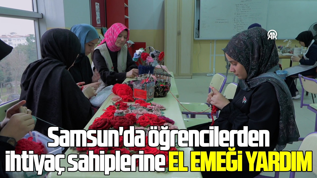 Samsun'da öğrencilerden ihtiyaç sahiplerine el emeği yardım