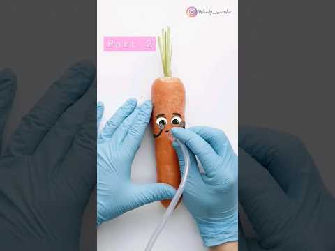 Carrots C-Section #fruitsurgery #shorts #csectionrecovery #baby #animation #surgeryday #surgeryasmr