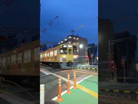 Railroad crossing and empty train, Murayama