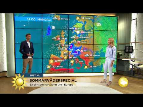 Här var det varmast och blötast igår  - Nyhetsmorgon (TV4)