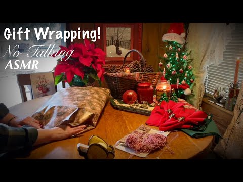 ASMR Cozy Gift Wrapping~Christmas! (No talking version) 3 different scenes!