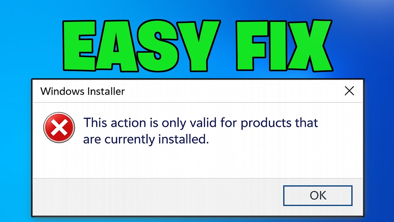 How To Fix “This Action Is Only Valid for Products That Are Currently Installed”