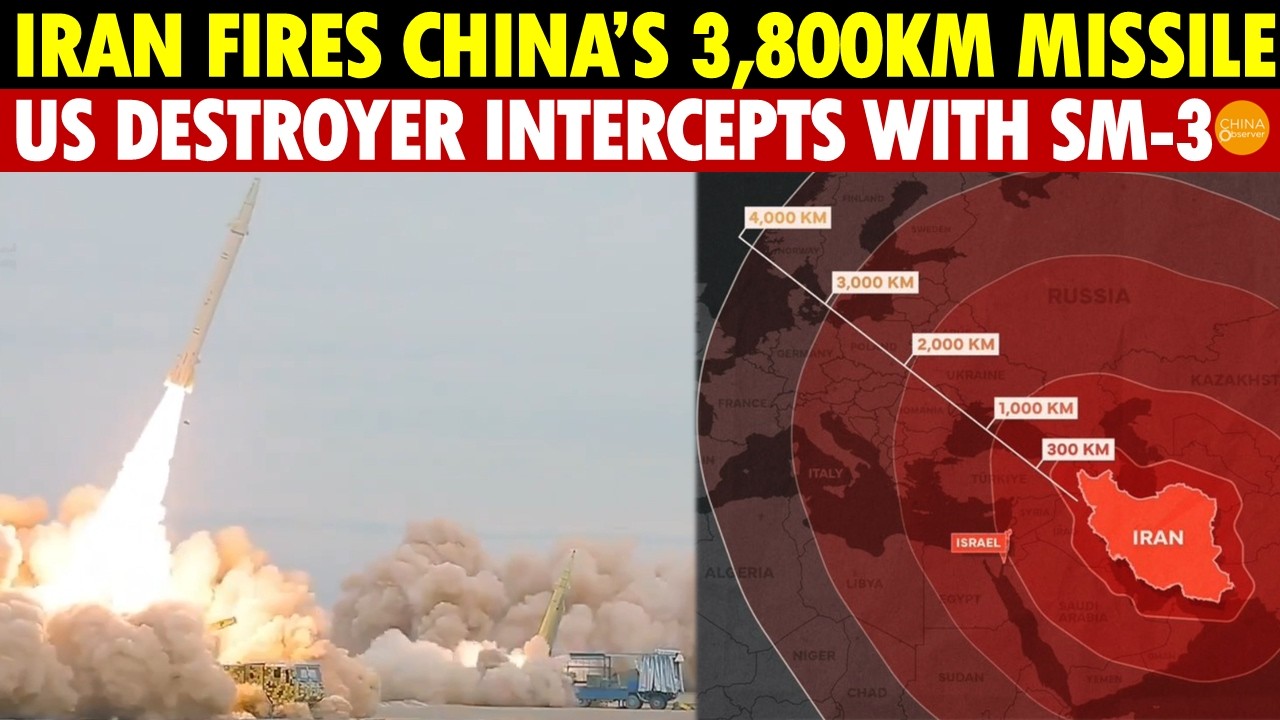 Breaking! Iran Fires China’s 3,800km Missile at US Base—SM-3 Missile Successfully Intercepts