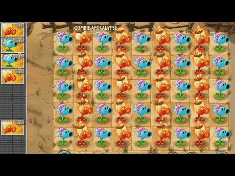 Plants vs Zombies 2 Mod: Snow Pea feat Fire Peashooter vs all Gargantuar