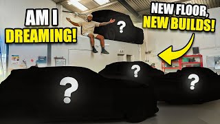 BUILDING THE SALVAGE NATION GARAGE - PART 1 + Taking delivery of 4 new builds!!!