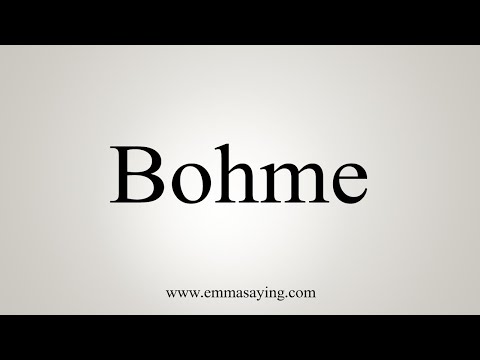 Part of a video titled How To Say Bohme - YouTube