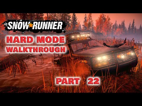 SnowRunner Hard Mode Walkthrough Part 22 | Meteorology Data | Michigan | Drummond Island