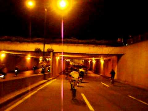 Halloween Critical Mass - Boston 2010 Harvard Sq tunnel