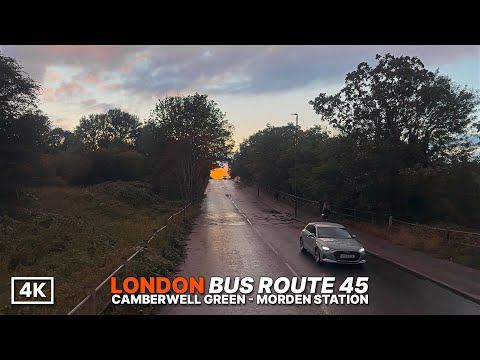 Rainy London Bus Ride | Everyday London Commute in the Rain | Bus 45 Ride from Camberwell to Morden