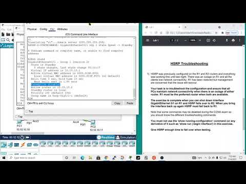 CCNA Lab: HSRP Troubleshooting