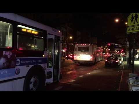 MTA NYC Bus M15 buses at 9th St & 2nd Ave
