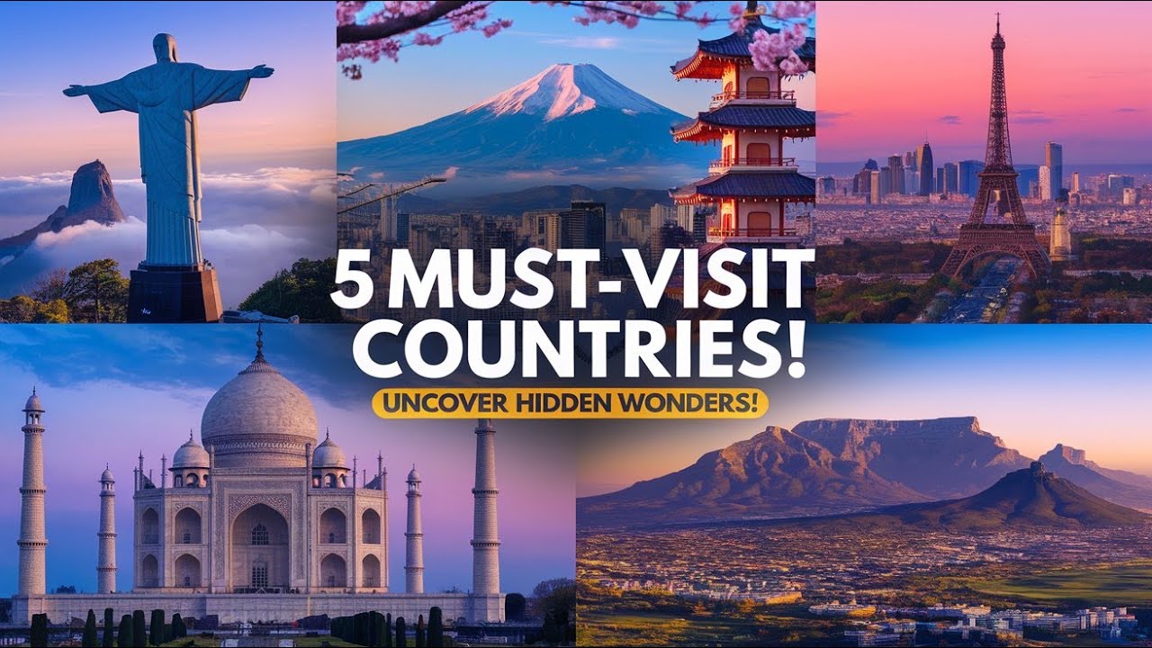5 must visit countries: uncover hidden wonders #travel #brazil #japan #southafrica #france #india