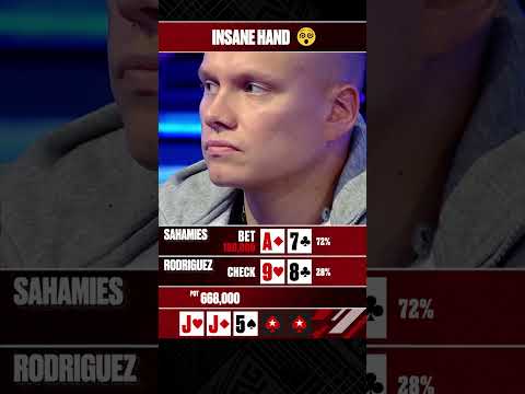 Ilari Sahamies and an Amateur play an INSANE hand 🤯 #PokerStars #InsaneHand