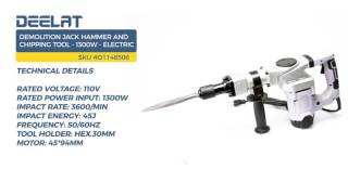 Demolition Jack Hammer and Chipping Tool - 1300W - Electric