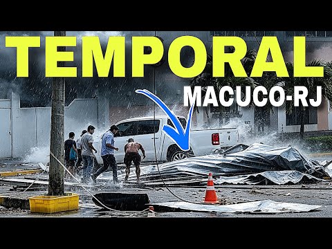 🚨 TEMPORAL FORTE em MACUCO-RJ -14/08-VENTO CHUVA e DESTELHAMENTOS 