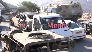 الاحتلال يجري عمليات تمشيط في المنطقه التي عثر بها على مركبة المستوطنين المختفين