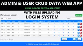 Admin & User Crud web app Using Google Spreadsheet Data | B44