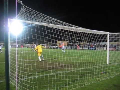 Aldershot -v- Salisbury: John Grant scores for the Shots to complete his only hat-trick (Dec' 2007)