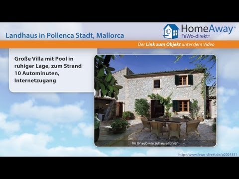 Pollenca/Pollensa: Große Villa mit Pool in ruhiger Lage, zum Strand 10 - FeWo-direkt.de Video