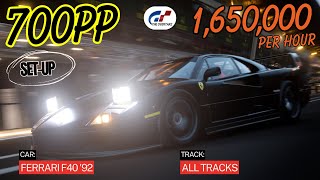 🔥 Ultimate Ferrari F40 '92 Build for 700PP Races & Easy Money in Gran Turismo 7! 💵🎉