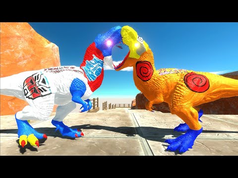 OPTIMUS PRIME T REX MOUNTAIN DEATH CLIMB - Animal Revolt Battle Simulator