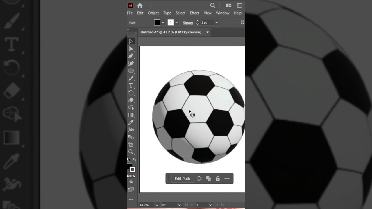 how to make football in Adobe illustrator⚽💻⚽ #shorts #viral #youtube #trending #adobeillustrator