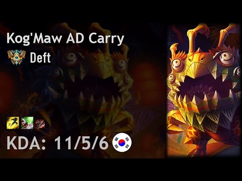 Kog'Maw AD Carry vs Caitlyn - Deft - KR Challenger Patch 6.24