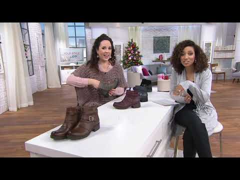 Earth Origins Leather Ankle Boots with Buckle - Randi Roland on QVC