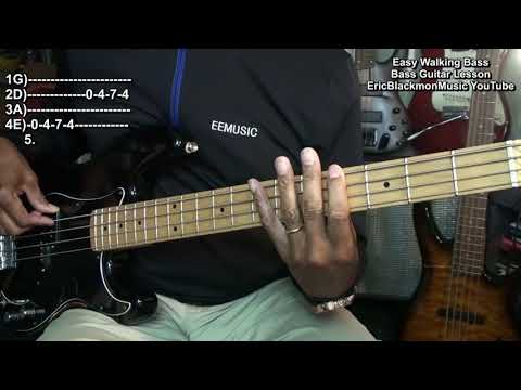 The Easiest 12 Bar Blues Walking Bass Guitar Lesson EVER  @EricBlackmonGuitar Eric Blackmon