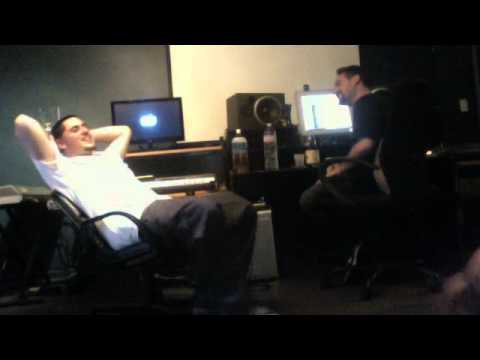 P Child in the studio workin on a new song